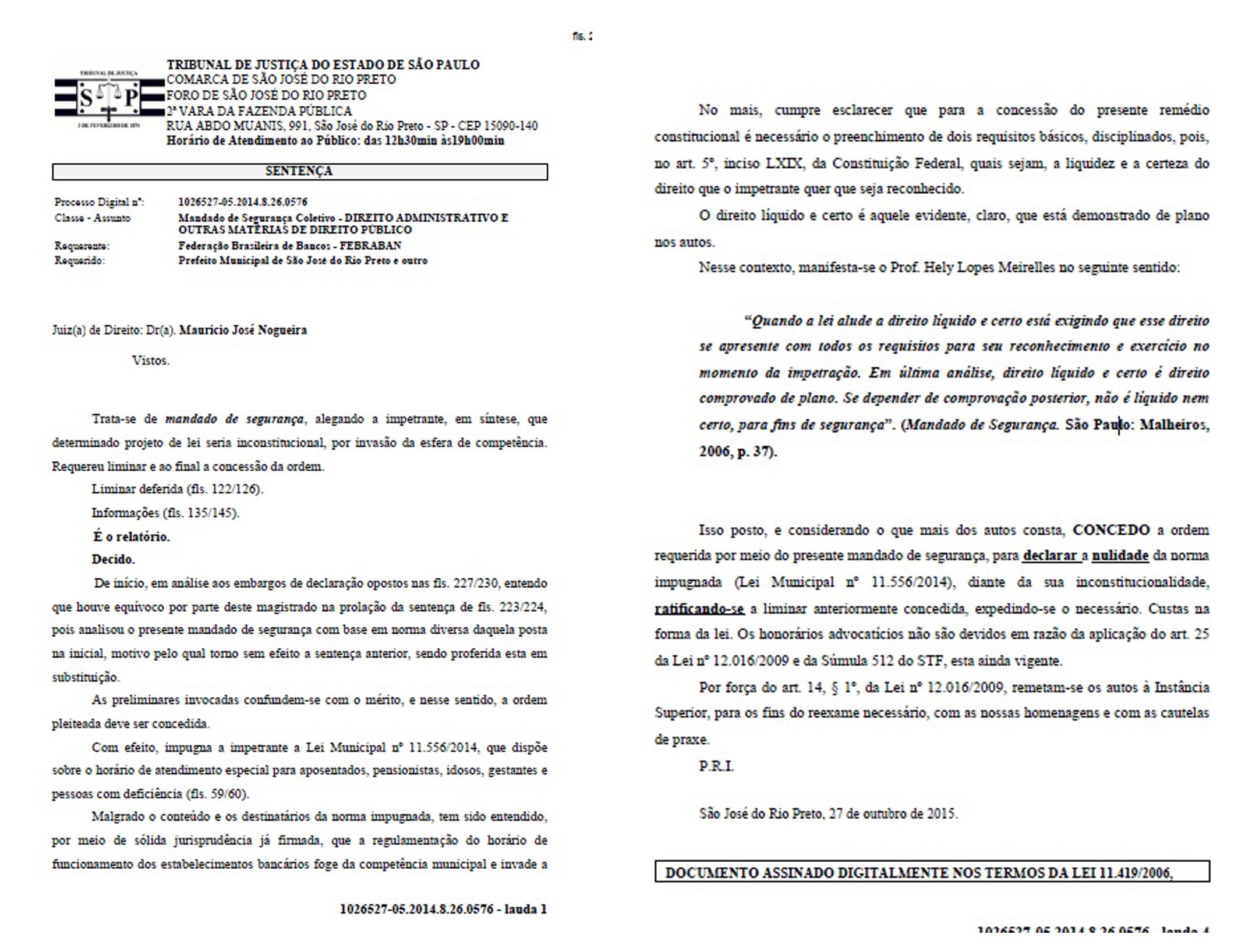 Juiz reconhece erro e derruba lei que manda banco atender às 10 horas