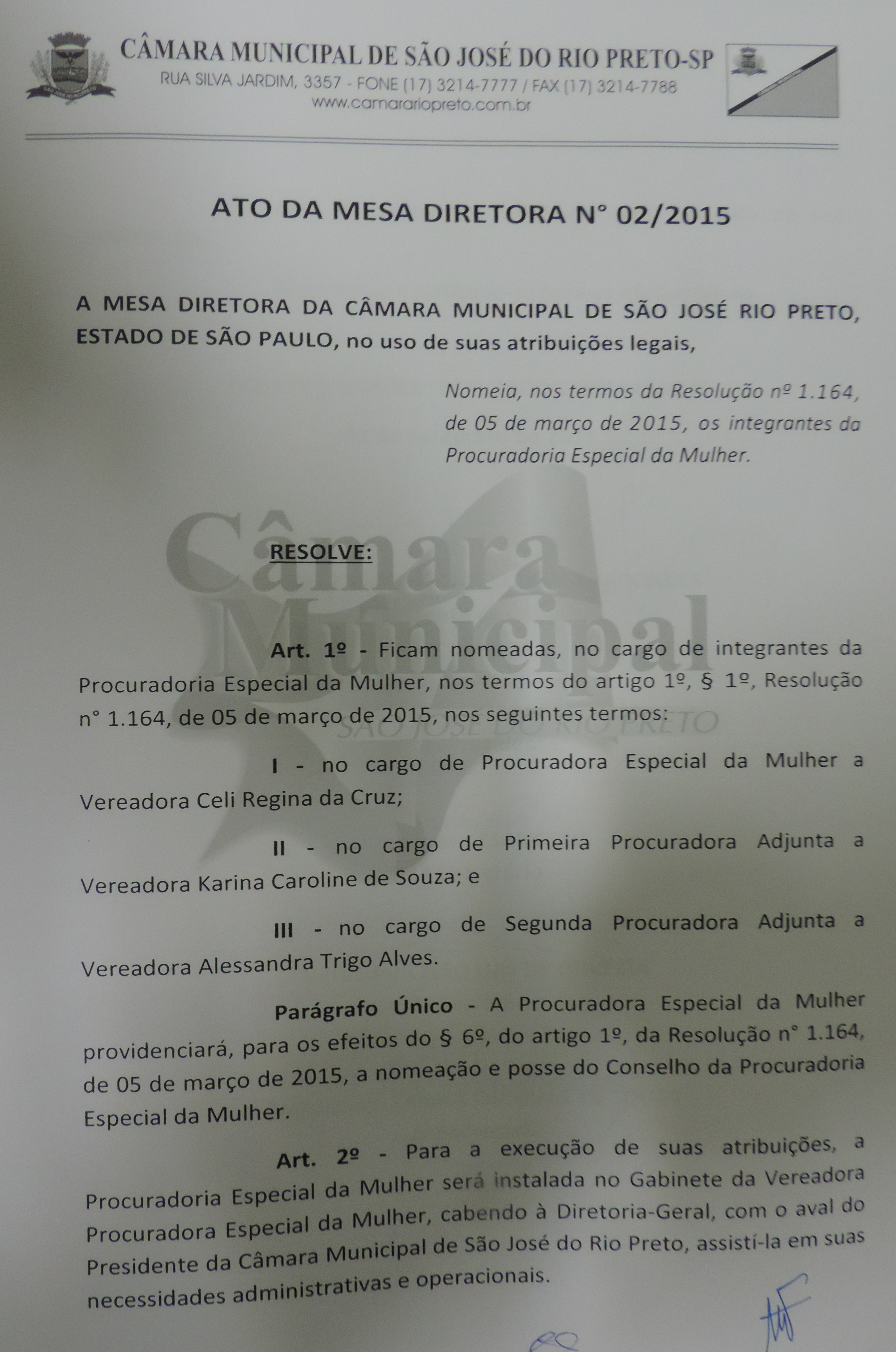 Mesa Diretora dá posse a procuradoras da mulher