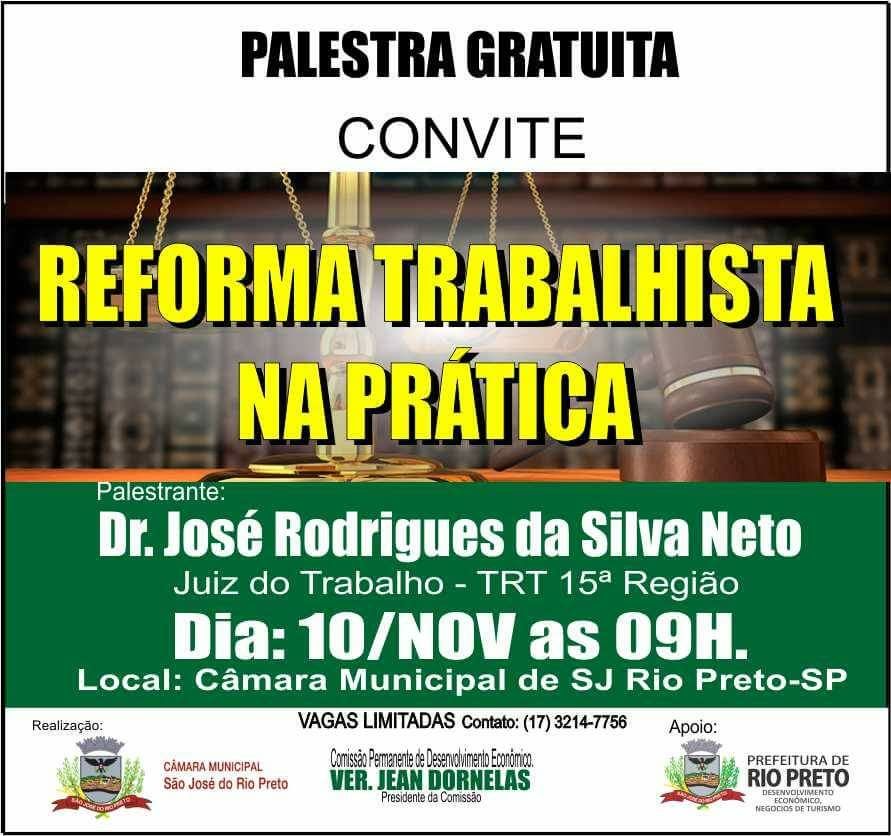 Palestra sobre a reforma trabalhista é realizada na Câmara