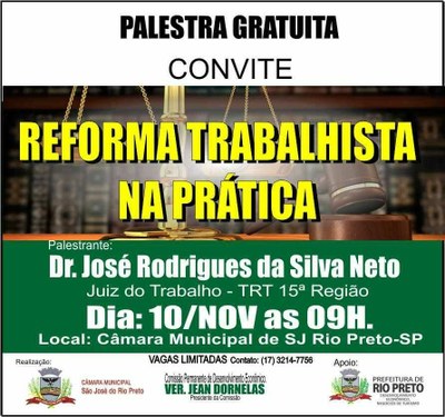 Palestra sobre a reforma trabalhista é realizada na Câmara