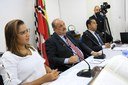 Parte da Mesa Diretora da Câmara durante sessão ordinária no auditório da Câmara Vereadores aprovam 6 projetos na 3ª sessão ordinária