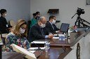 Vereadores durante a 8ª Sessão Ordinária de 2020 Vereadores aprovam 9 projetos na 8ª ordinária