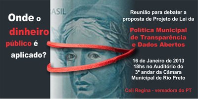 Lei da Transparência é tema de reunião nesta quarta